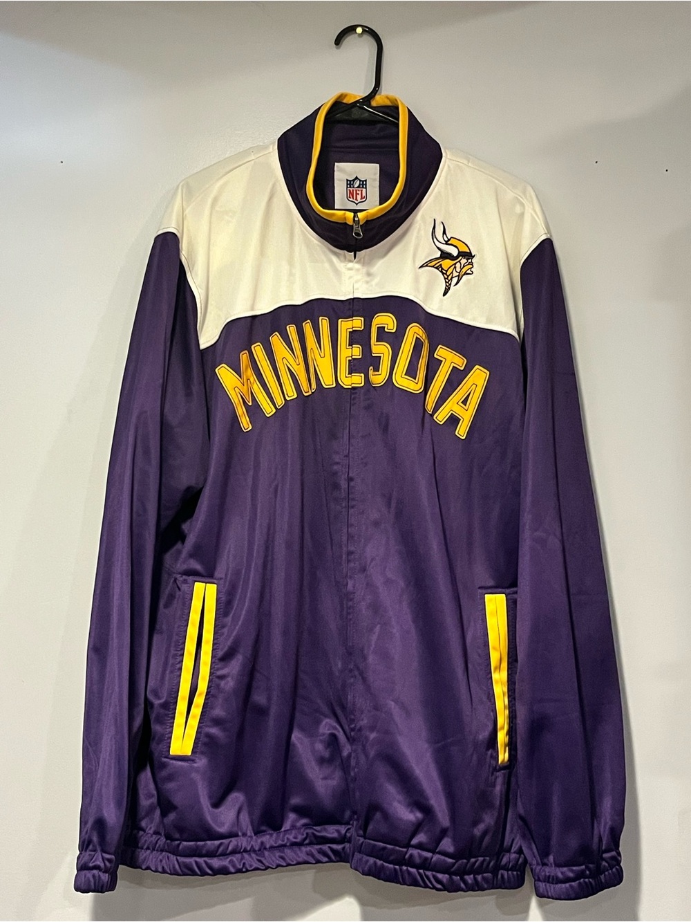 Mens Vikings Purple, White & Yellow Minnesota Zip-Up Jacket